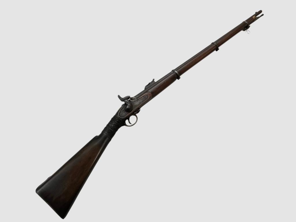 Tower 1862 marked musket: Tower 1862 marked musket. Overall length approx. 56 inches.
