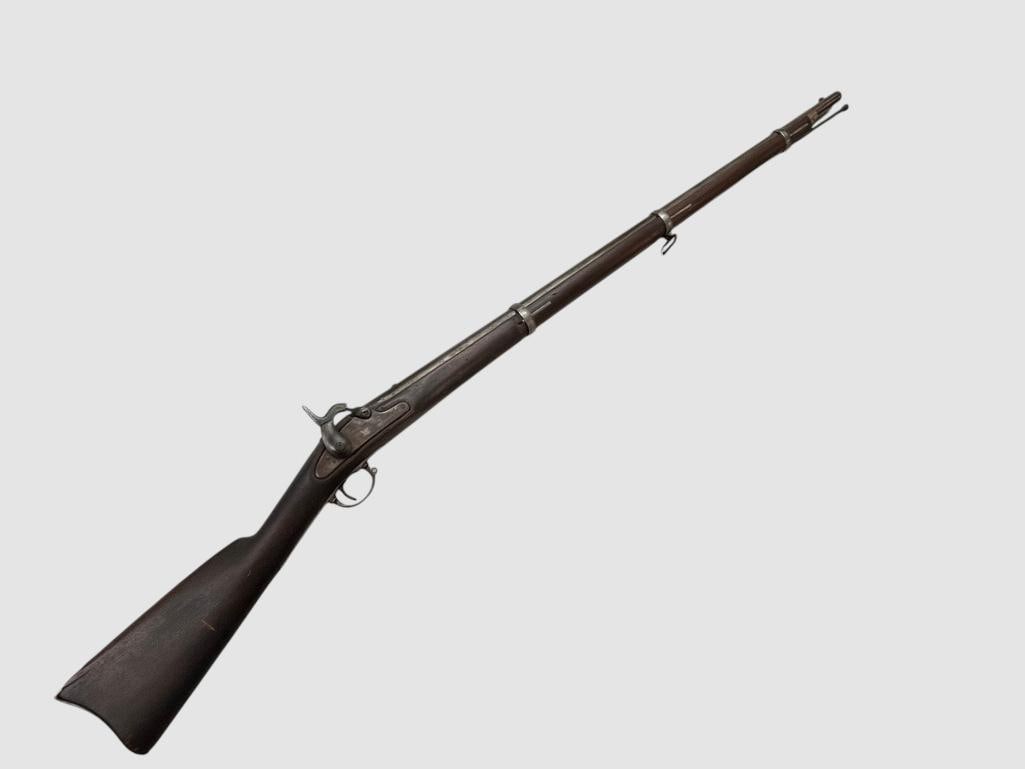 FAYETTEVILLE 1862 marked rifle: FAYETTEVILLE 1862 marked rifle. Overall length approx. 56 inches..