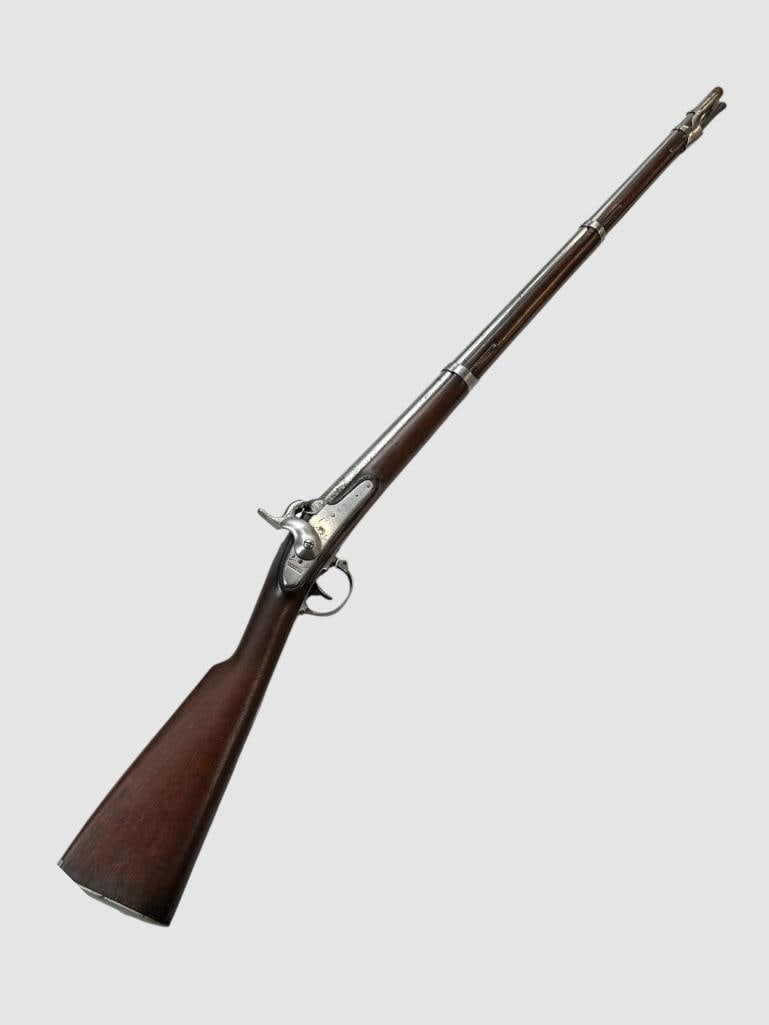 A.H. Waters & Co Musket: A.H. Waters & Co Millbury Mass. marked musket. Also has eagle over U.S. on lock plate. Overall length approx. 58 inches.