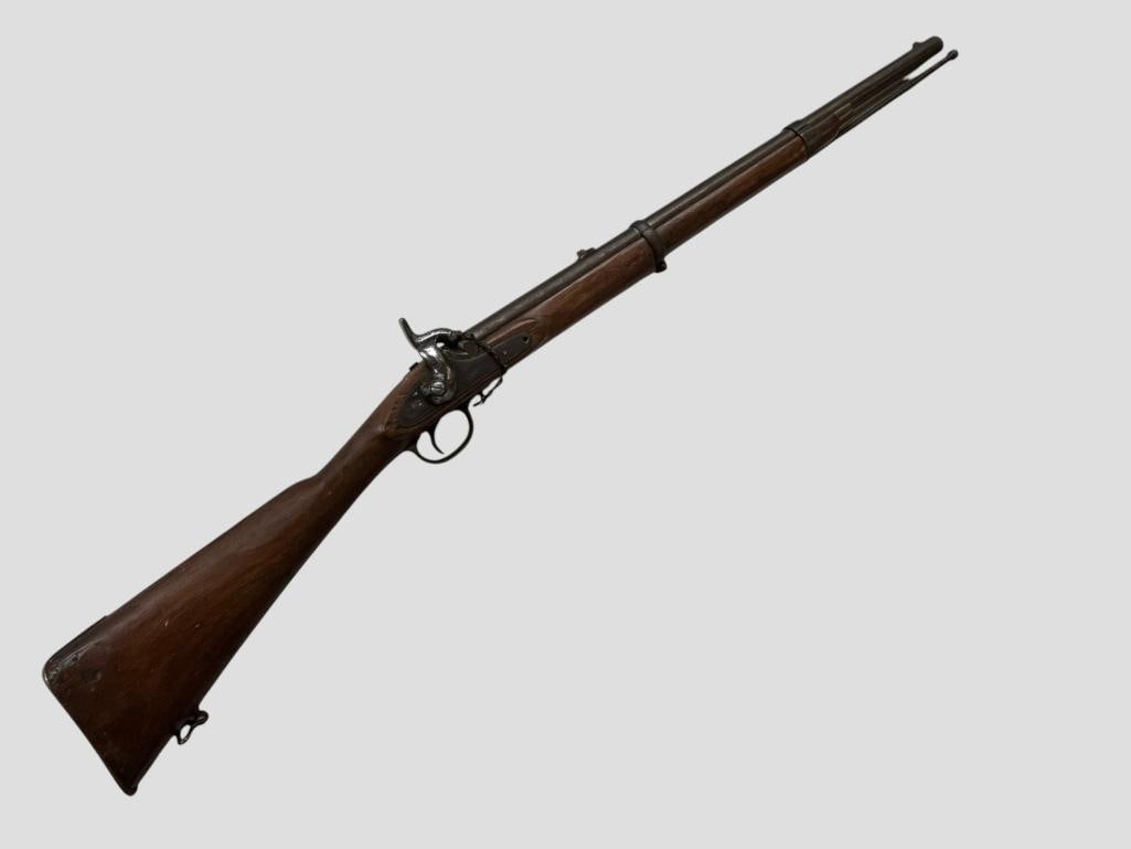 Named 1863 Tower Carbine: Named 1863 Tower Carbine. Alexander Charles Payne H Co. VA 4th Cavalry. Stock is marked ACP 4 VA CAV forward of the trigger guard. Research included. Overall length approx. 40 inches.