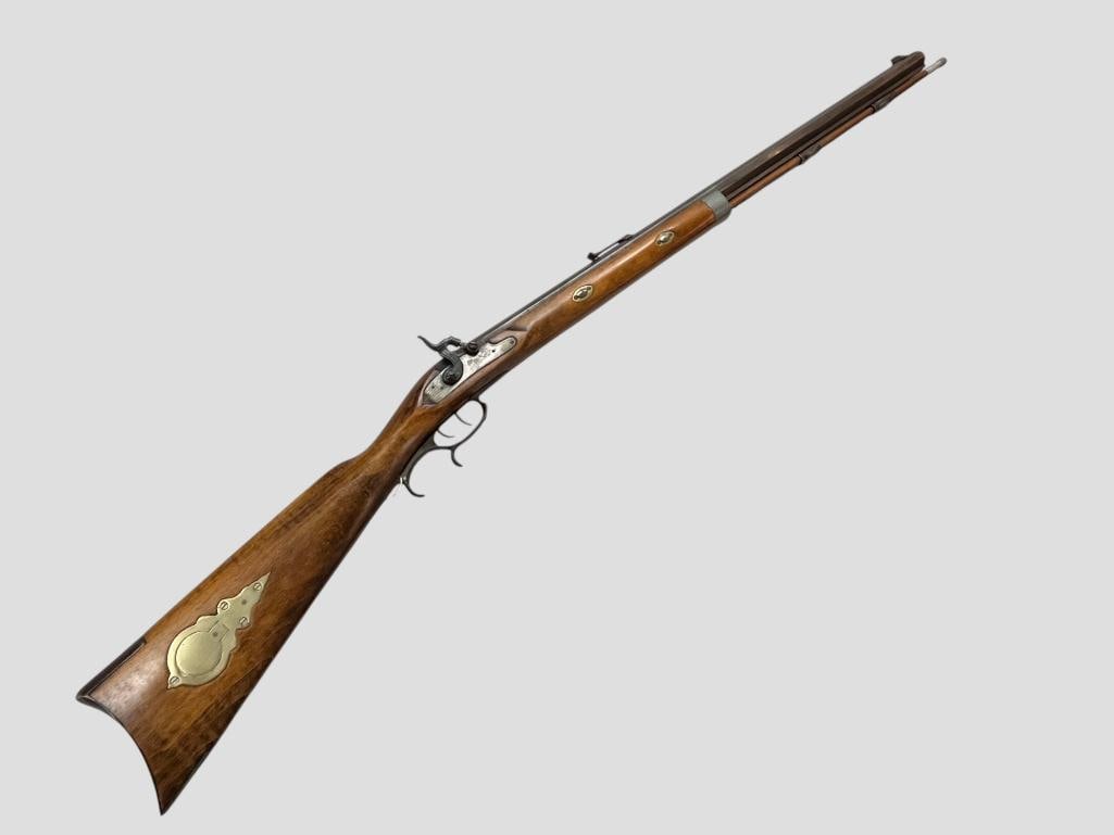 Connecticut Valley Arms .50 cal rifle: Connecticut Valley Arms .50 cal Black Powder rifle. Serial # 0062564. Overall length approx. 48 inches.