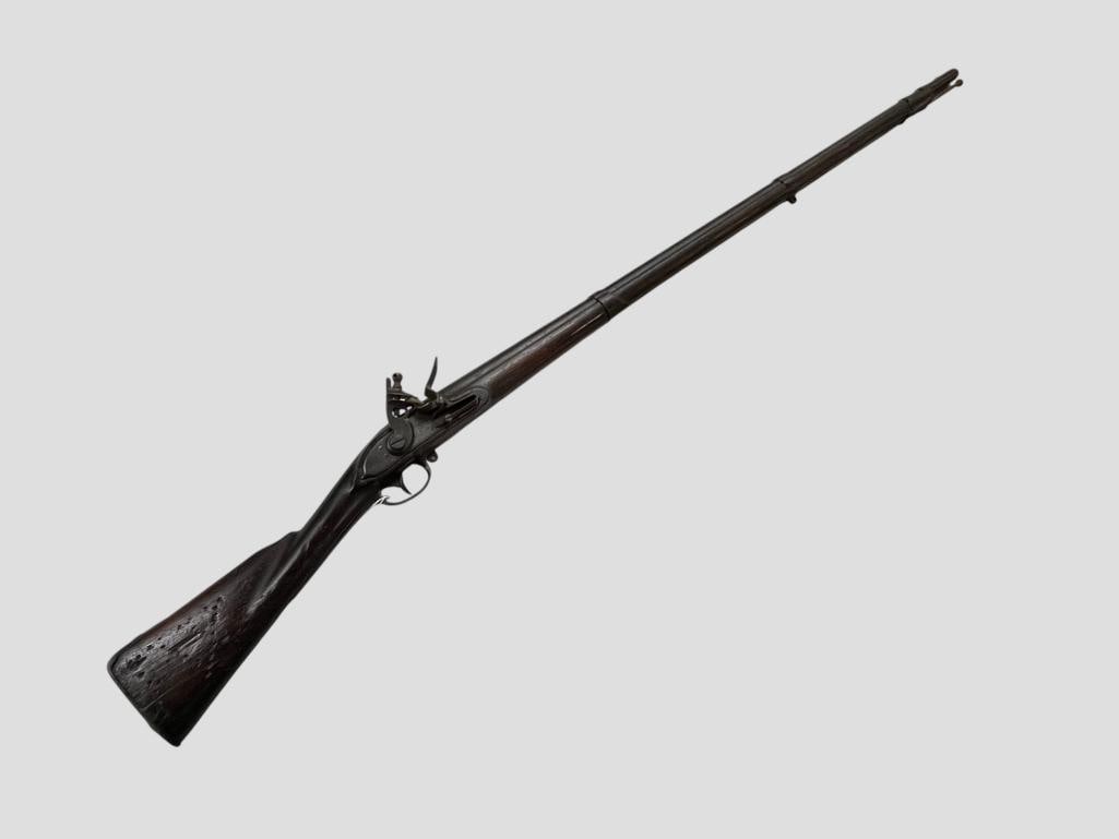 Model 1795 Springfield musket: Model 1795 Springfield musket. Lock plate stamped with an Eagle and 1810. Trigger housing stamped BP. Overall length approx. 59 inches.