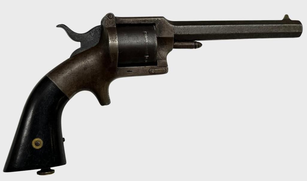 Antique L.W. Pond revolver: Antique L.W. Pond revolver. Octagon barrel. Serial # 3763. Barrel length approx. 5 inches.