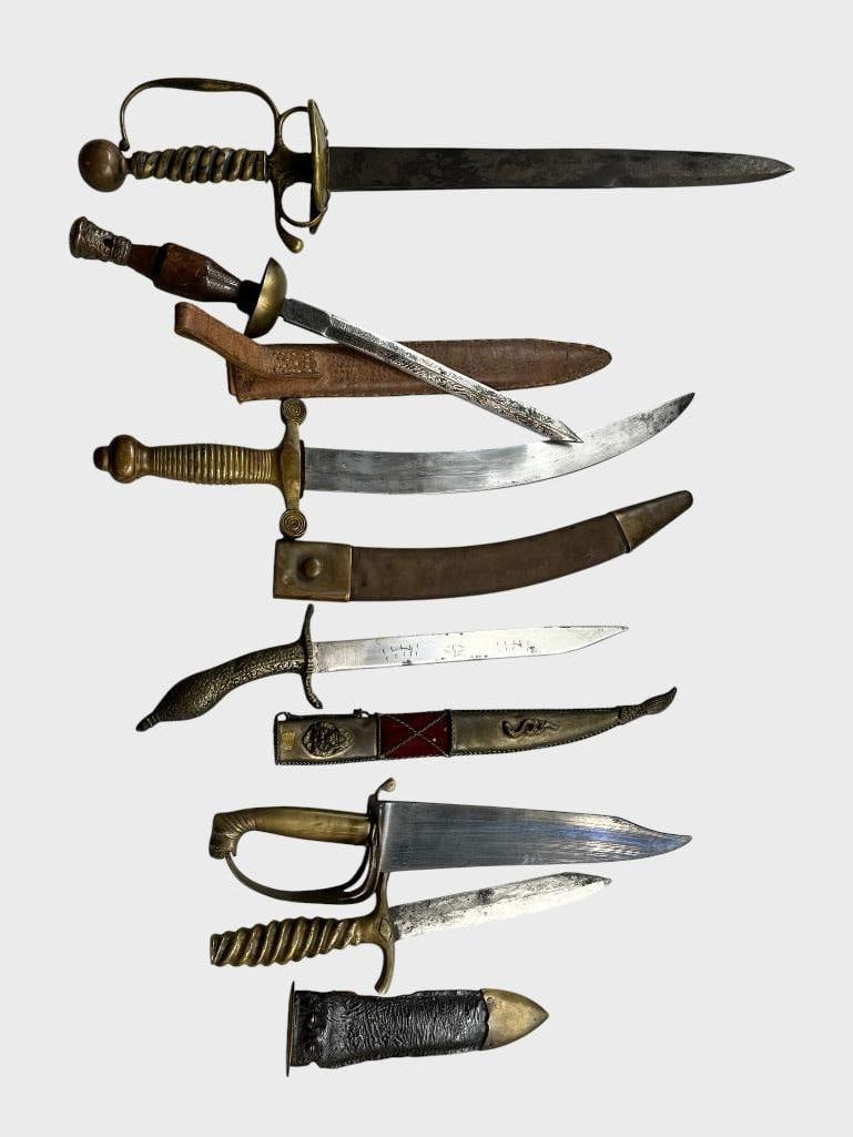 6 Small Swords: 6 Small Swords / knives. Largest approx. 18 inches.