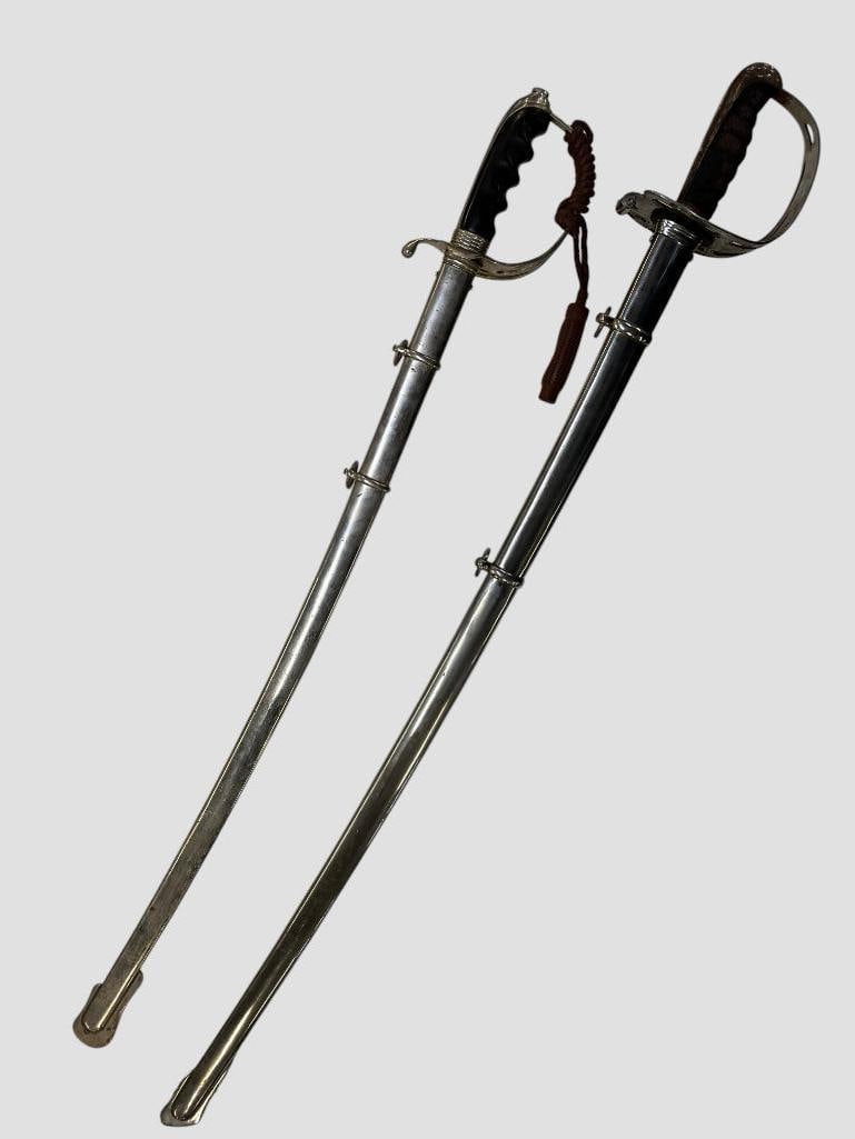 2 U.S. marked swords: 2 U.S. marked swords. Clauberg Solingen and Armorer with the name G. Shattuck. Clauberg approx. 39 inches in scabbard.