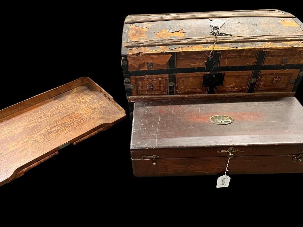 Trunk, lap desk and wood box (1 of 13)