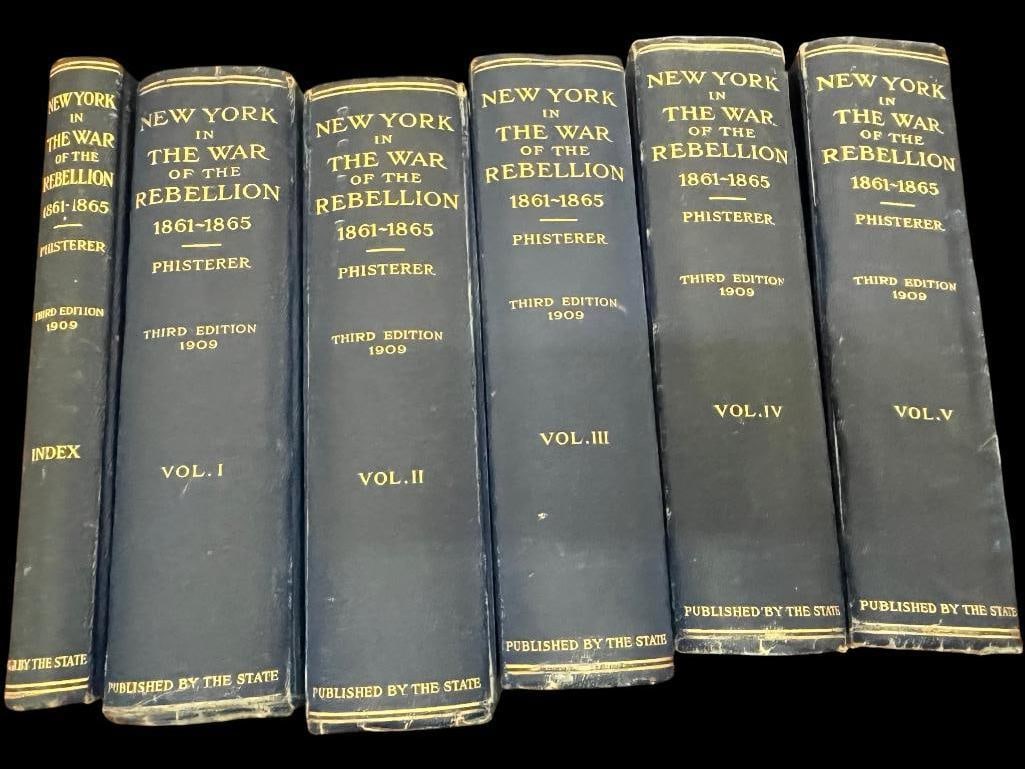 6 New York Civil War Books: New York in The War of The Rebellion 1861-1865. Third Edition 1909 by Frederick Phisterer.