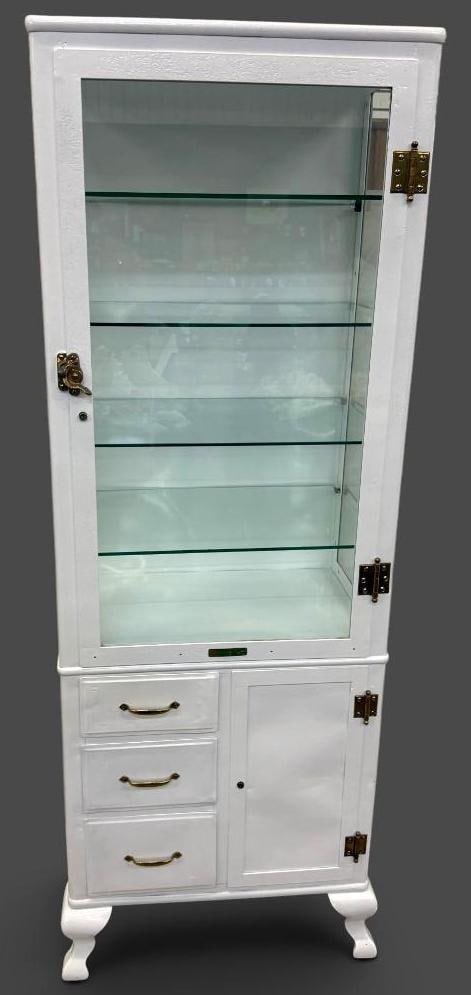 Sands and Levy Medical Cabinet: Sands and Levy Buffalo NY Medical Cabinet. Approx. 68.5 x 24 x 16 inches.