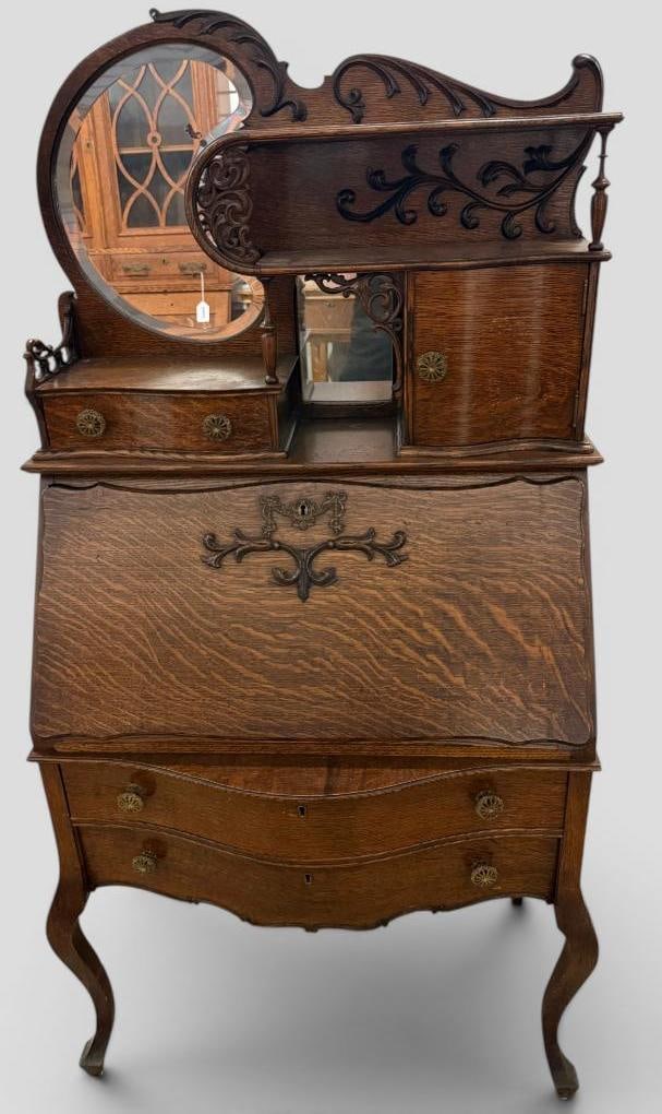 Antique Oak Secretary Desk (1 of 8)