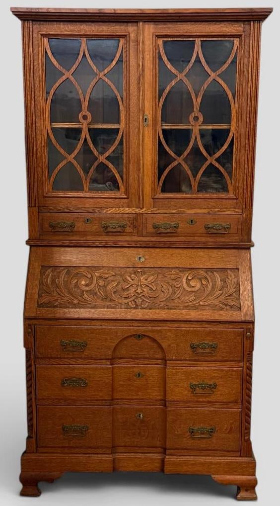 Antique Oak Secretary Desk (1 of 3)