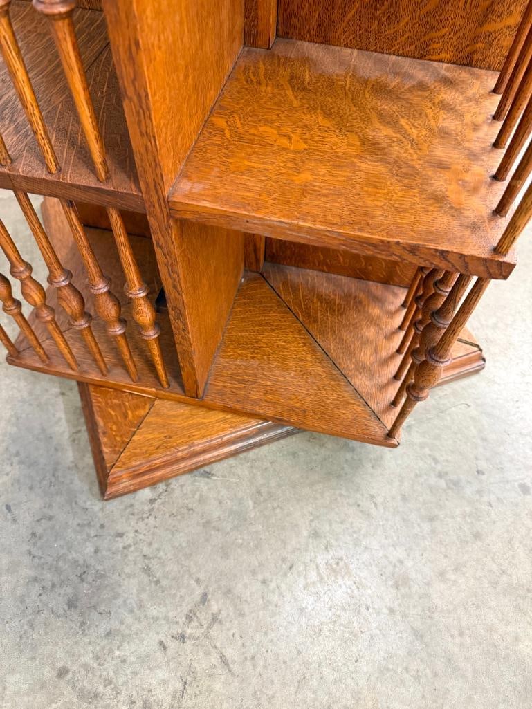 Oak Revolving Bookcase - 5