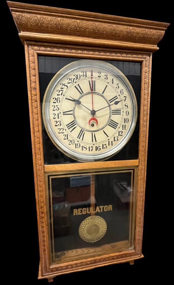 Sessions Oak Cased Calendar Wall Clock (1 of 4)