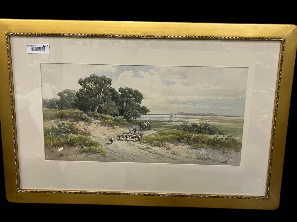 Carl Weber signed watercolor (1 of 6)