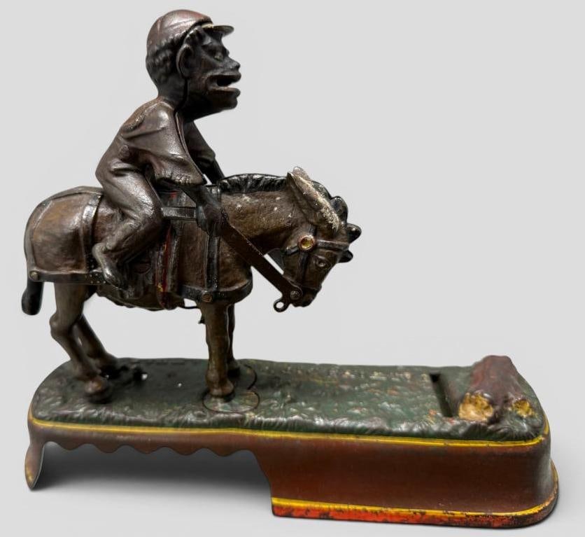 I Always Did 'Spise A Mule Mechanical Bank: Antique I Always Did 'Spise A Mule Mechanical Bank. Approx. 10 x 8.5 x 2.5 inches.
