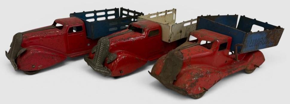 3 Vintage Pressed Steel Toy Trucks (1 of 7)