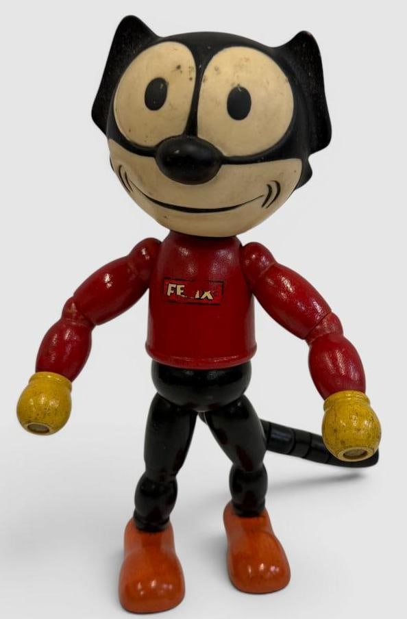 1930's Wood Jointed Felix the Cat: 1930's Wood Jointed Felix the Cat. Approx. 10 inches tall.