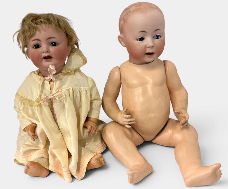 2 Antique Porcelain Dolls: 2 Antique Porcelain Dolls. One marked Kammer & Reinhardt, approx. 20 inches.