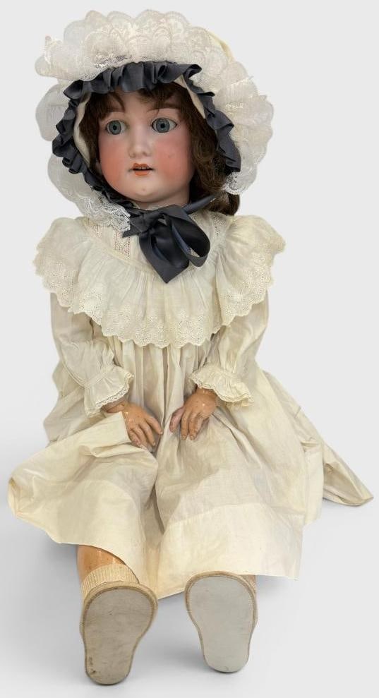Large Antique Porcelain Doll: Large Antique Porcelain Doll. Marked A16M on head. Approx. 32 inches.