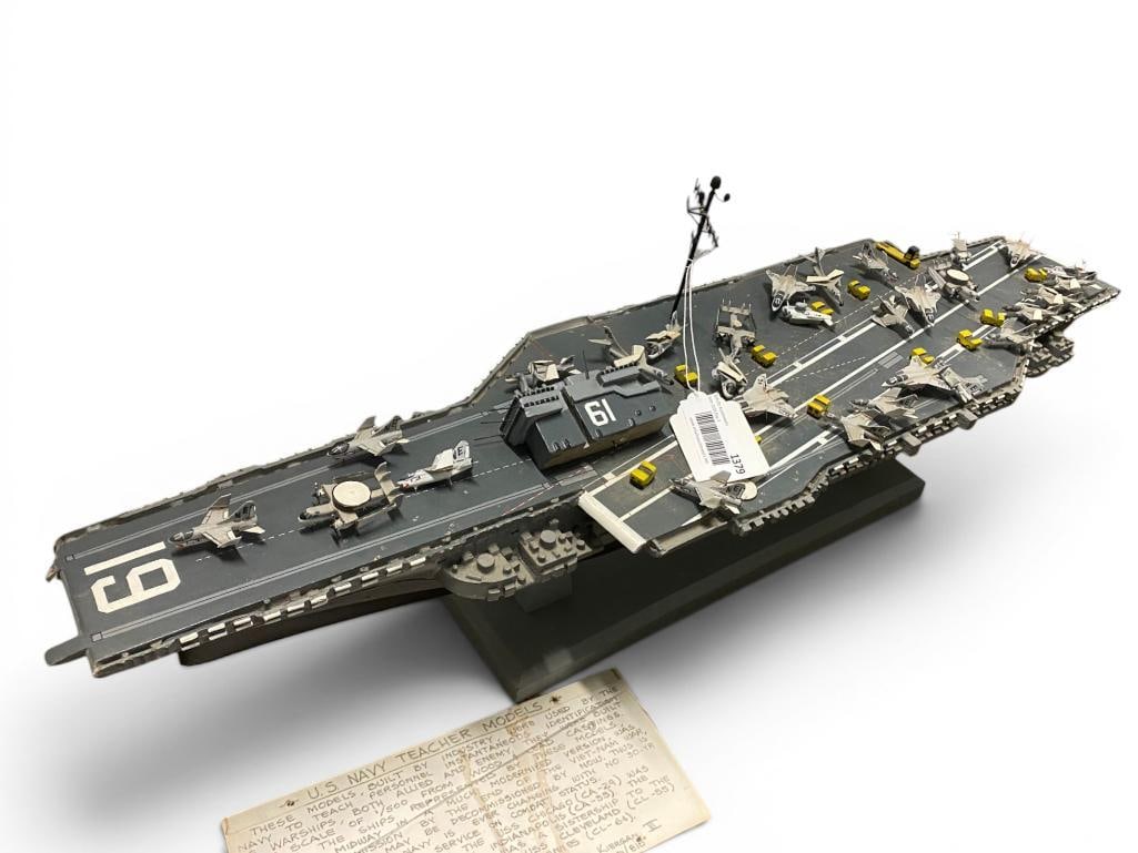 U.S. Navy Aircraft Carrier Teachers Model: U.S. Navy Aircraft Carrier Teachers Model. Approx. 34 x 11 x 9 inches.