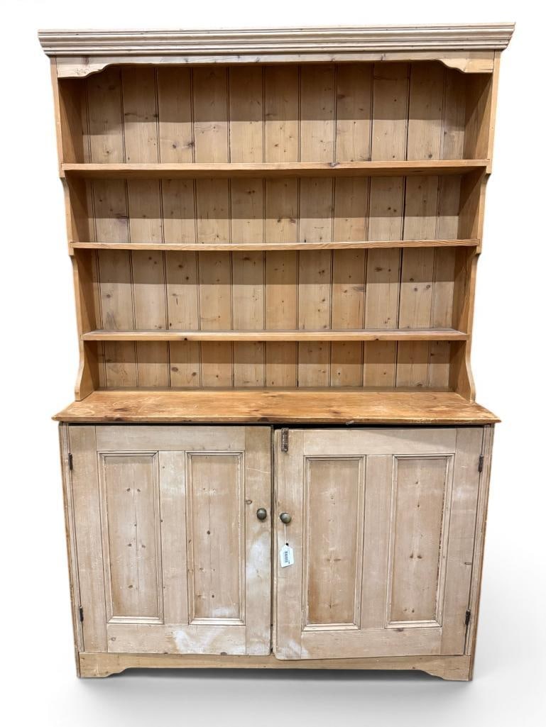 Antique Pine Step Back Cupboard (1 of 5)