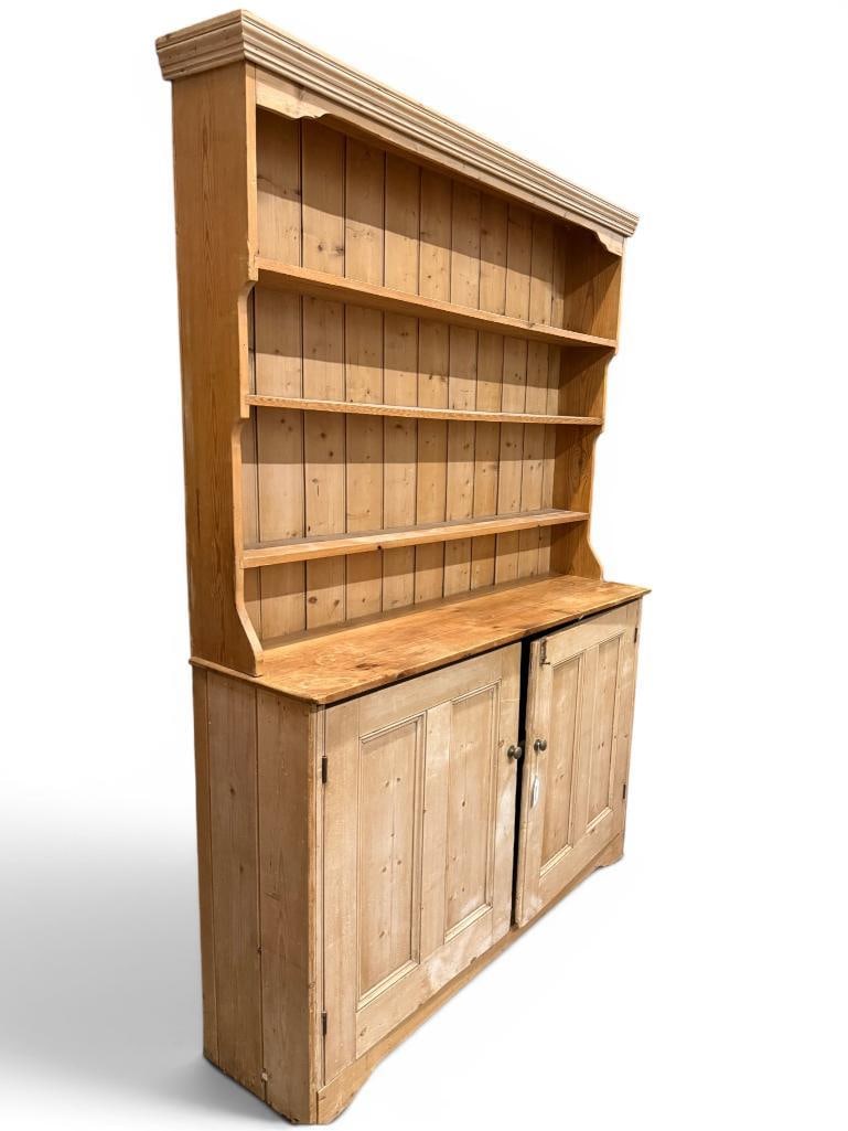 Antique Pine Step Back Cupboard - 2