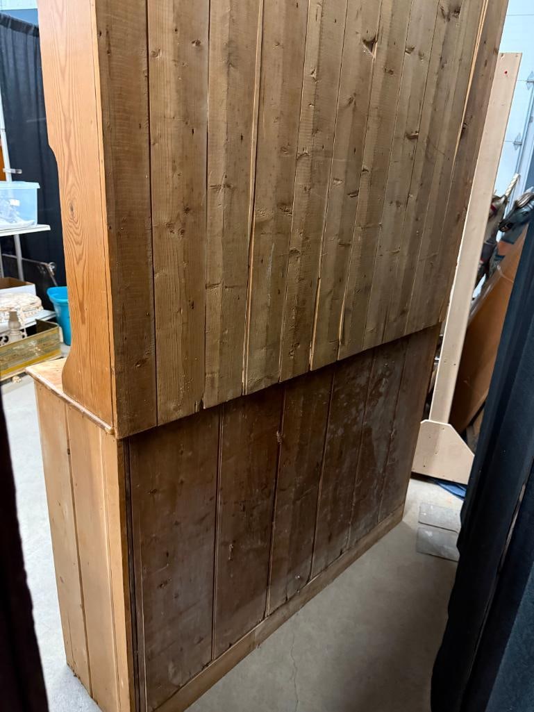 Antique Pine Step Back Cupboard - 4