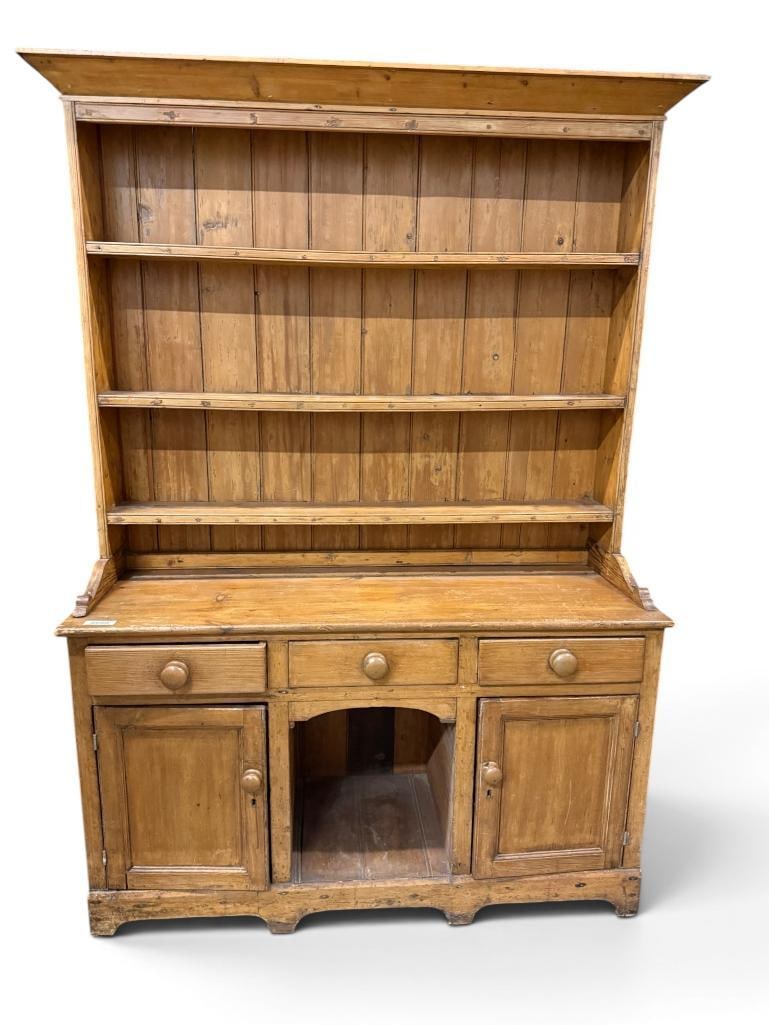 Antique Pine Step Back Cupboard (1 of 7)