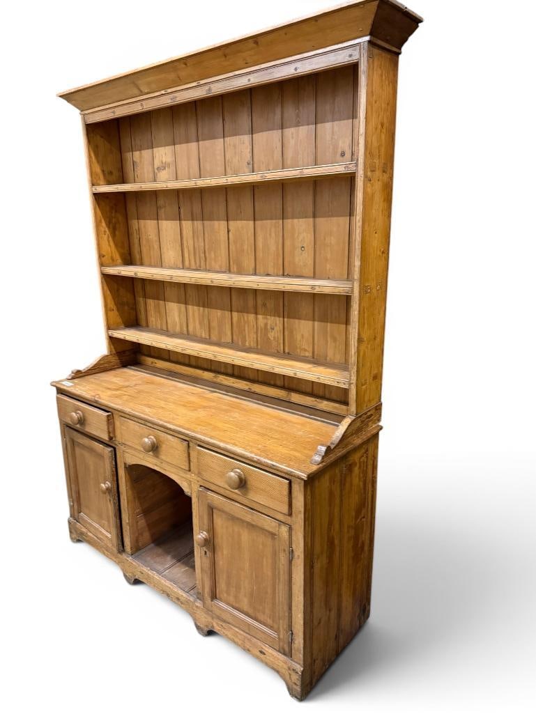 Antique Pine Step Back Cupboard - 2