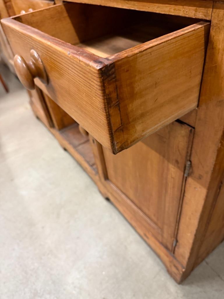 Antique Pine Step Back Cupboard - 3