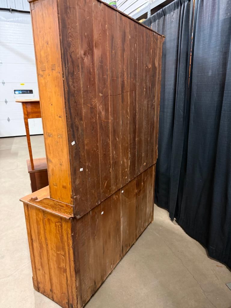 Antique Pine Step Back Cupboard - 5