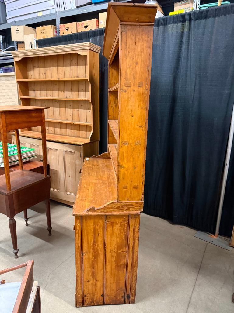 Antique Pine Step Back Cupboard - 6