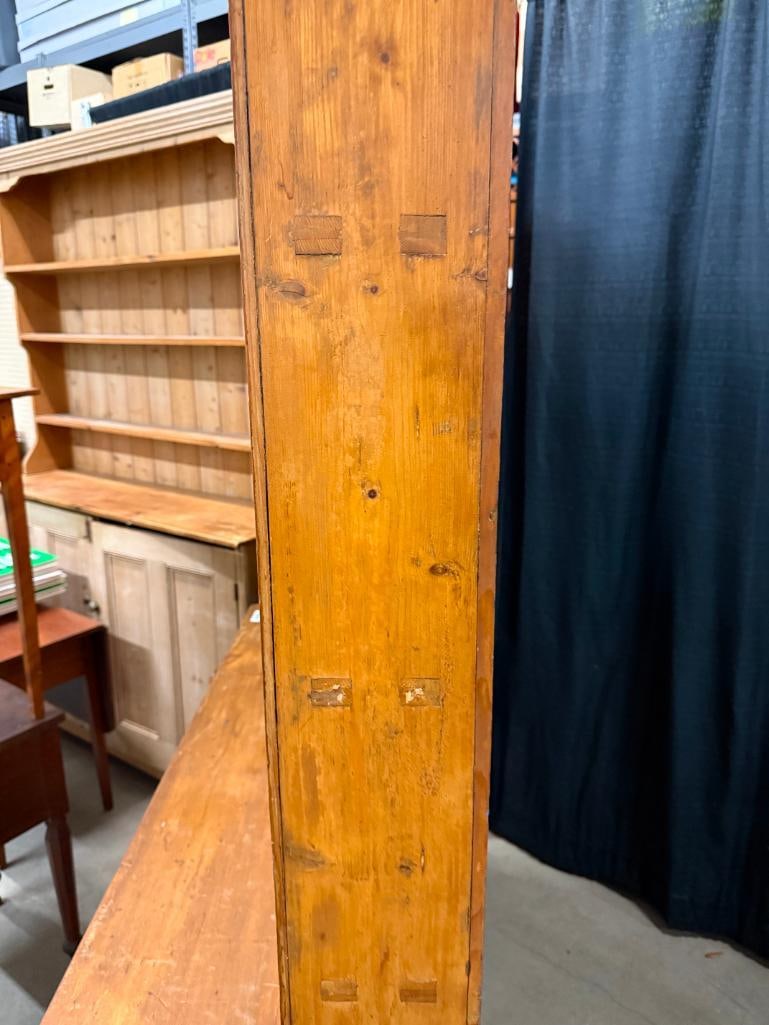 Antique Pine Step Back Cupboard - 7