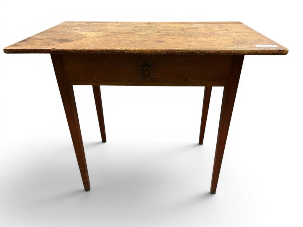 Antique Single Drawer Table: Antique Single Drawer Table. Approx. 36 x 29 x 22 inches.