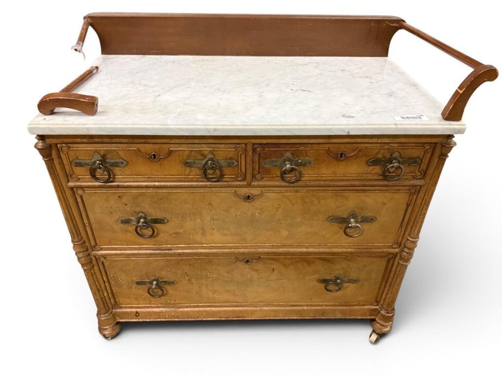 4 Drawer Commode with Marble Top (1 of 7)
