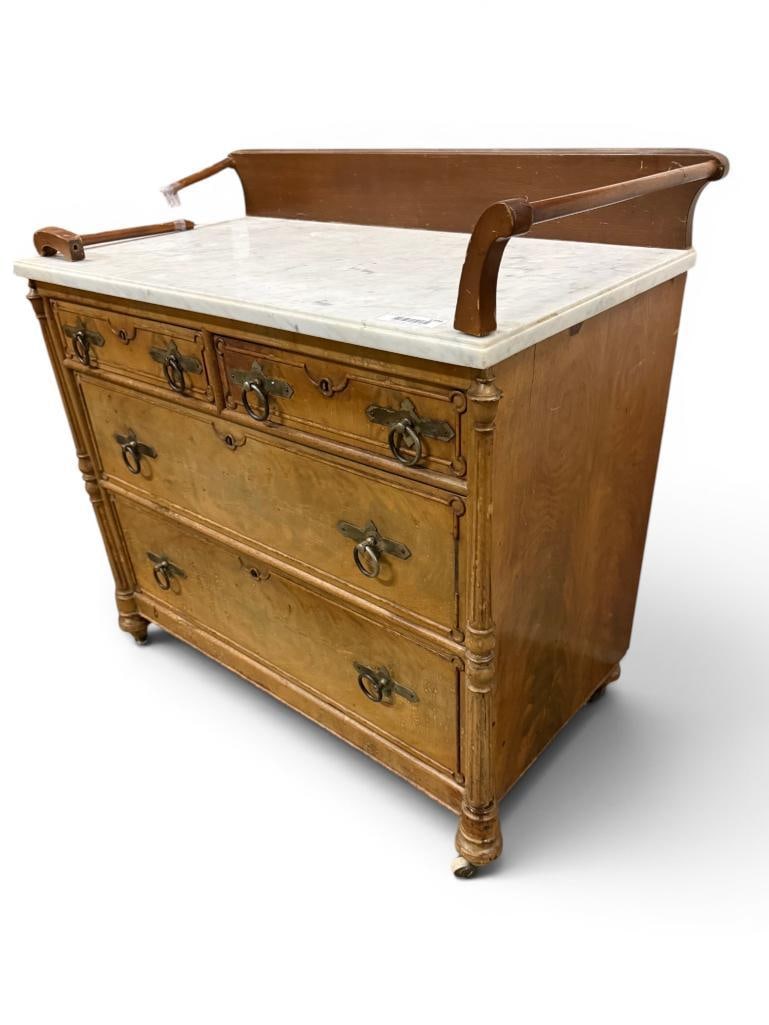 4 Drawer Commode with Marble Top - 2
