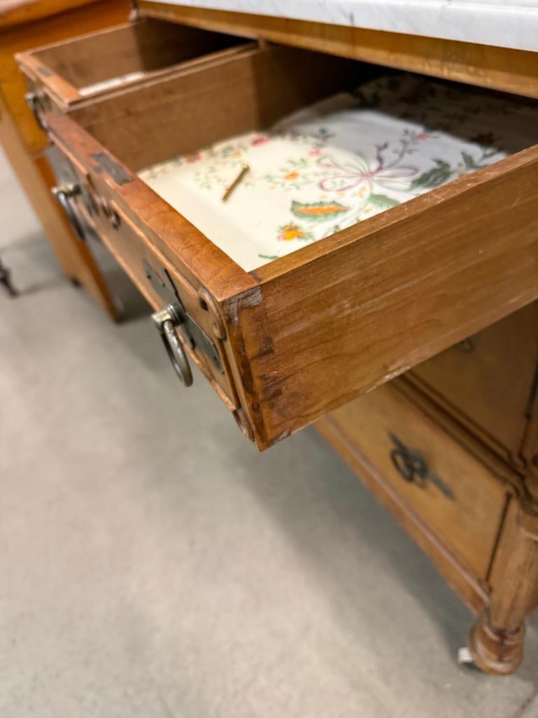 4 Drawer Commode with Marble Top - 4