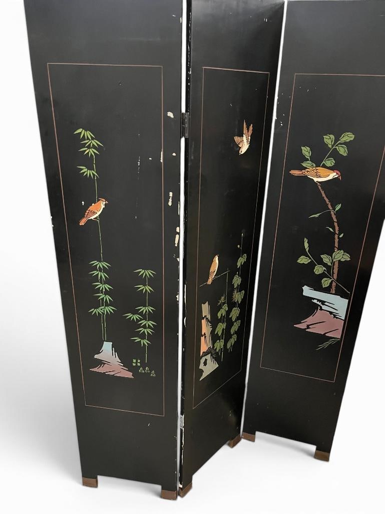 Hand Painted Oriental Folding Screen - 2