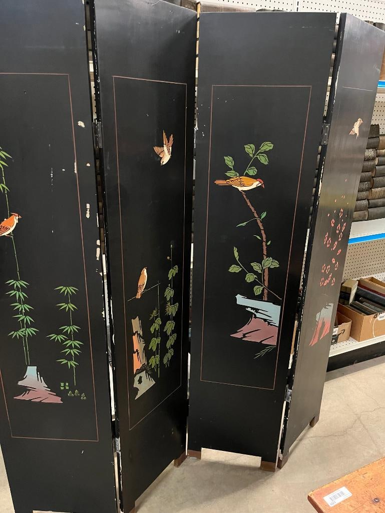 Hand Painted Oriental Folding Screen - 7