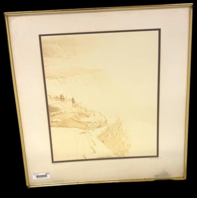 Bill Schwartz signed and numbered print: Bill Schwartz signed and numbered print, 2/10. Prospect Point Niagara Falls. Approx. 20 x 16 inches. Frame approx. 27.5 x 24.5 inches.