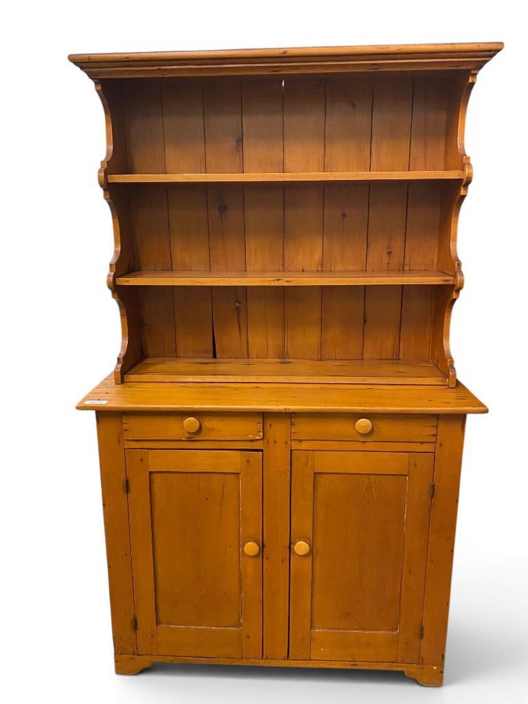 Pine Step Back Cupboard (1 of 6)