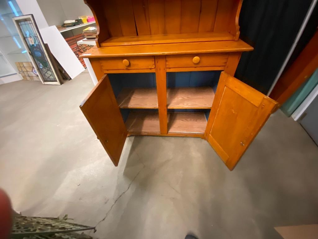 Pine Step Back Cupboard - 5