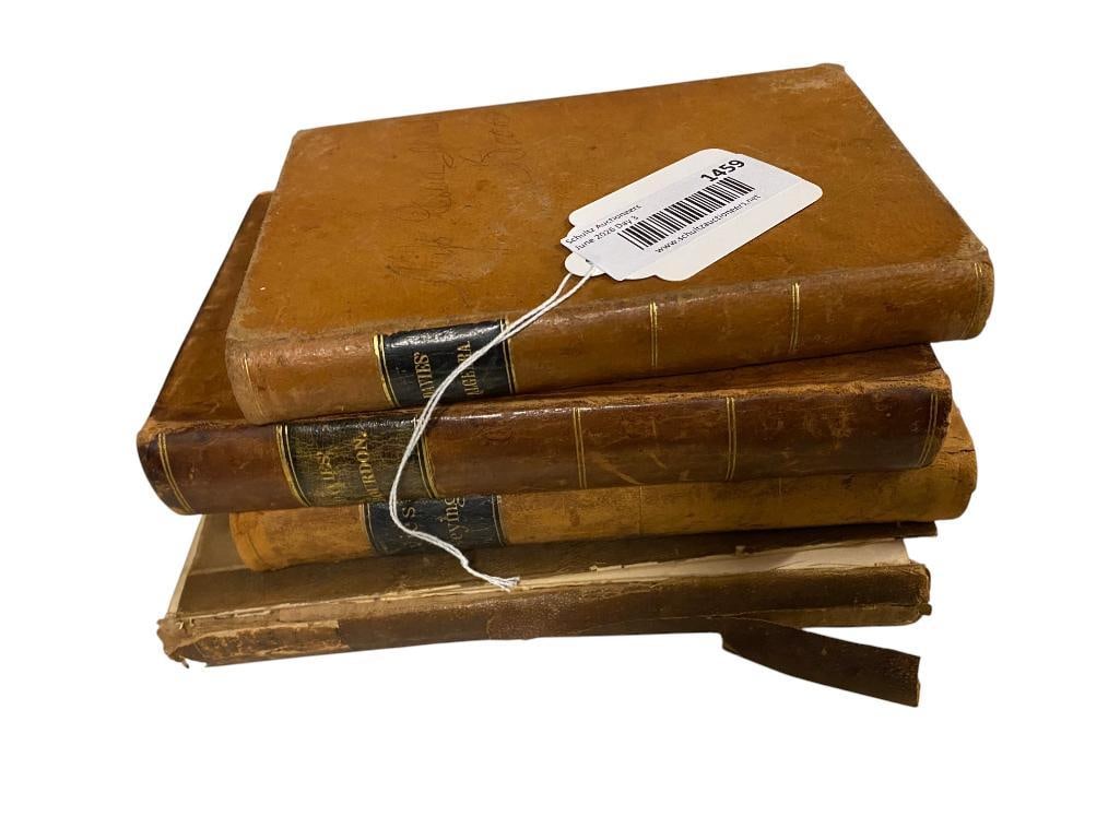 4 Antique Books: 4 Antique Books. Including Analytical Geometry by J. Hymers 1848, Surveying and Navigation by Charles Davies 1869, Elements of Algebra by M. Bourdon 1838 and Elementary Algebra by Charles Davies 1851.