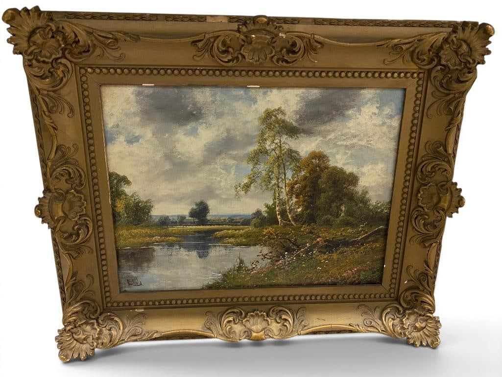 E. Cole signed oil on canvas (1 of 7)