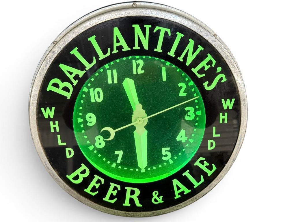 Ballantine's Beer & Ale Neon Clock (1 of 6)