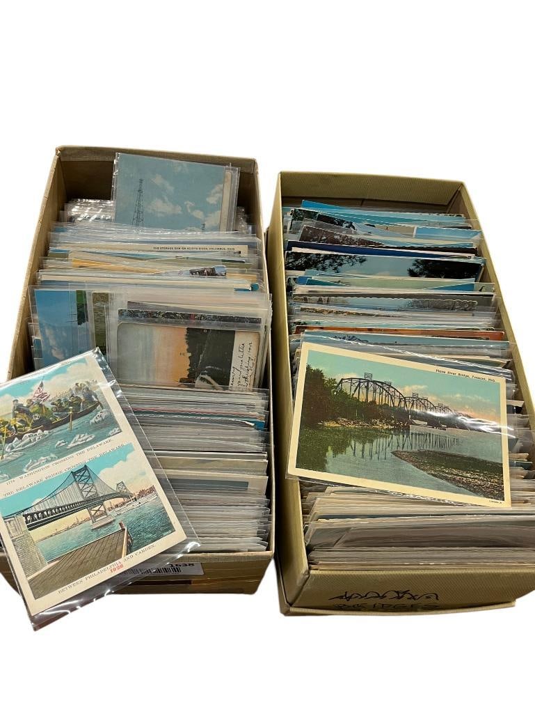Bridges, Boats, Windmills, Dams and more postcards: Group of Bridges, Boats, Windmills, Dams postcards and more. Approx. 800 postcards.