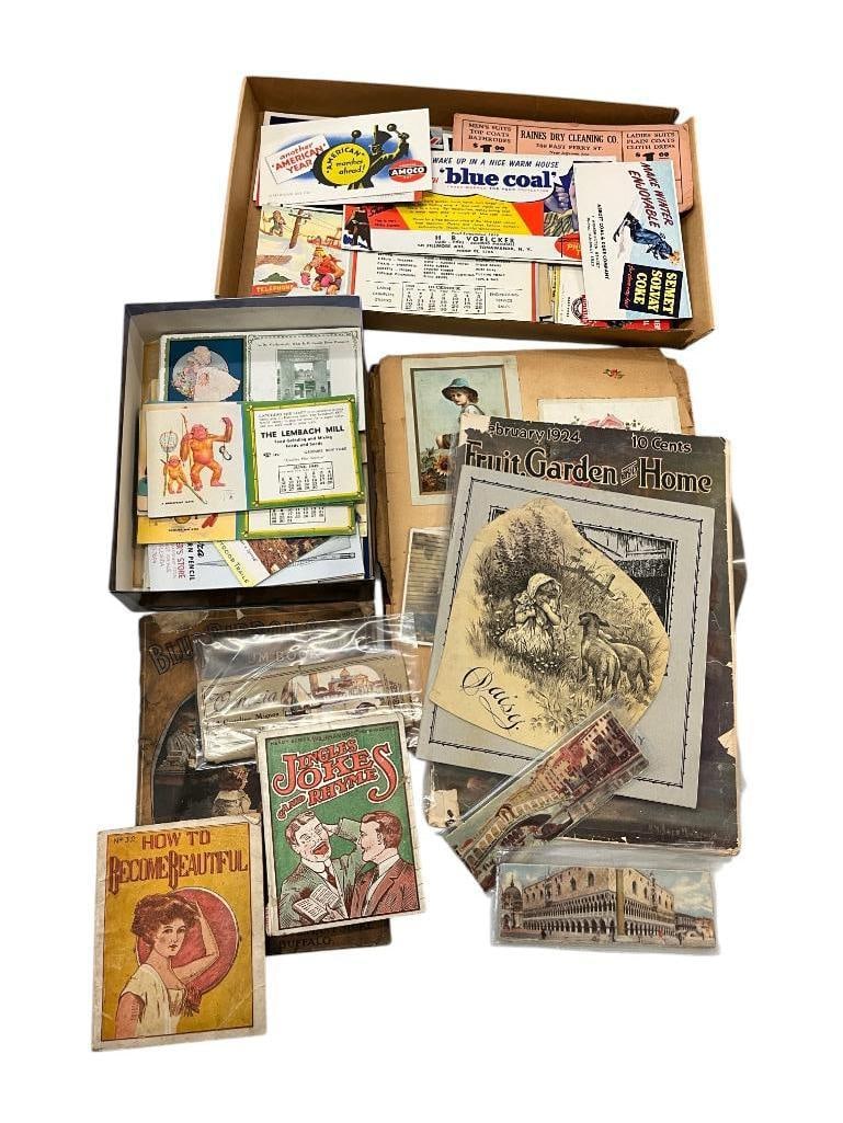 Ink Blotters, Trade Cards, Catalogs etc.: Ink Blotters, Trade Cards, Catalogs etc. Including Socony, Lembach Mill, Amoco, Buffalo Rubber & Supply, Coal etc.
