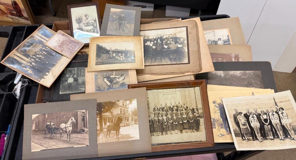 Group of Early Images: Group of Early Images. Approx. 29 images. Including horse and buggy, bicycle and more..