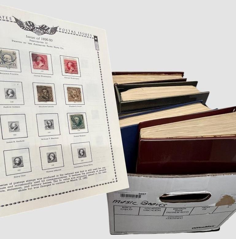 Box of Stamp Albums, U.S. and Foreign: Box of Stamp Albums, U.S. and Foreign citation, standard and more.