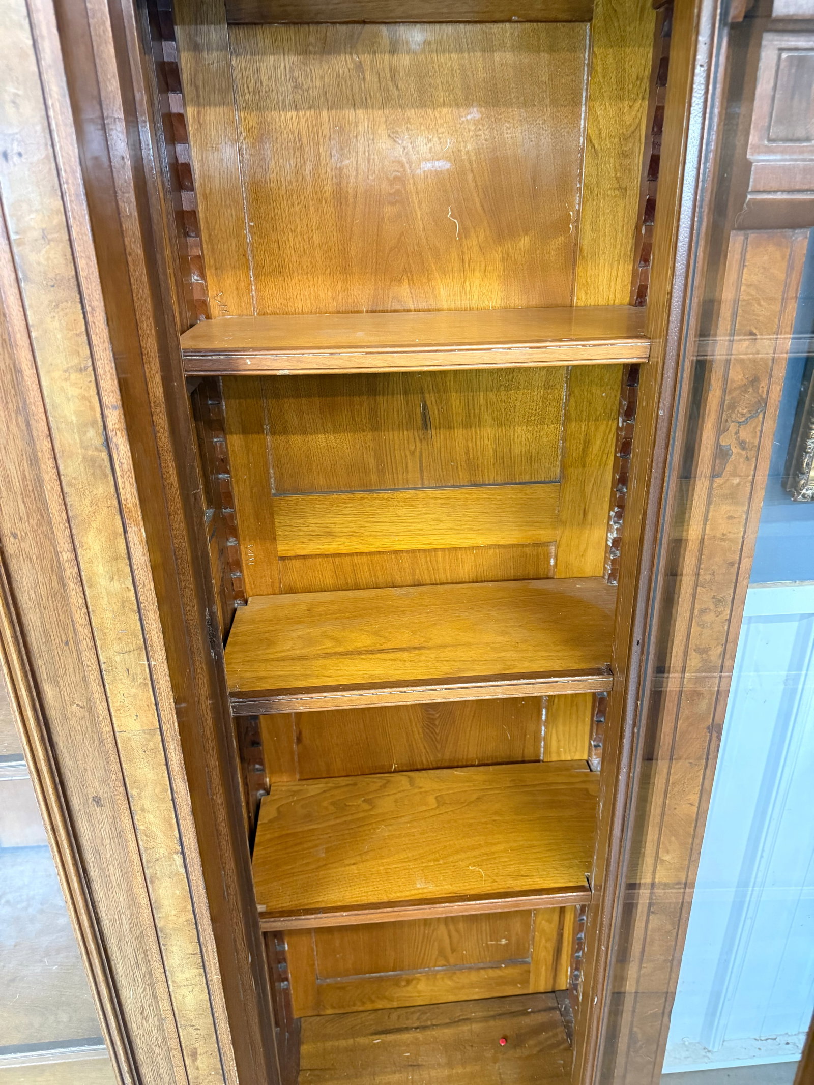 Victorian Walnut Bookcase - 7