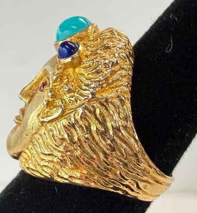 14k Gold Face Ring - 2